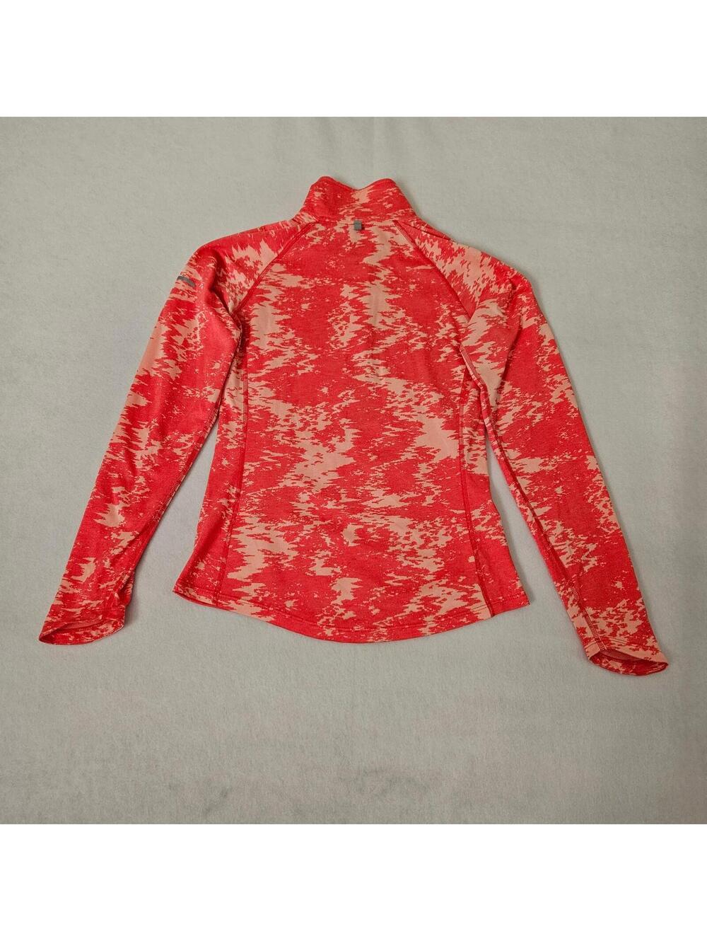 Nike Running Dri-FIT Pullover Womens Small 1/4 Zip Pink Orange Long Sleeve Top